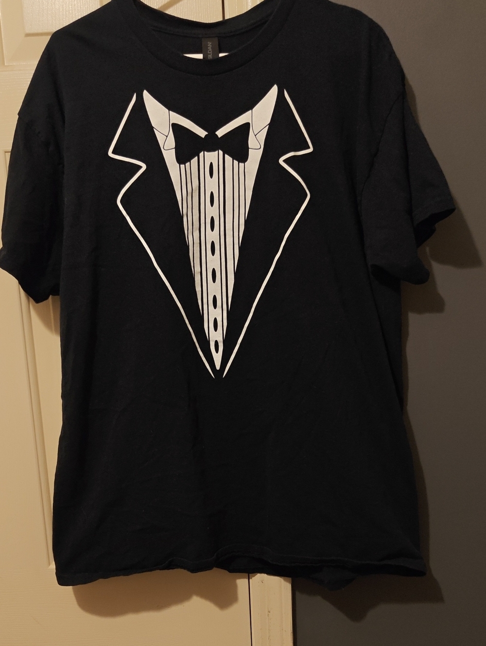 Gildan Black Tee with White Graphic
